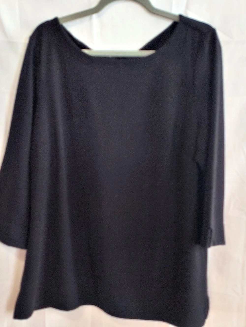 Talbots Twist Back Top Black Tunic Size 1X